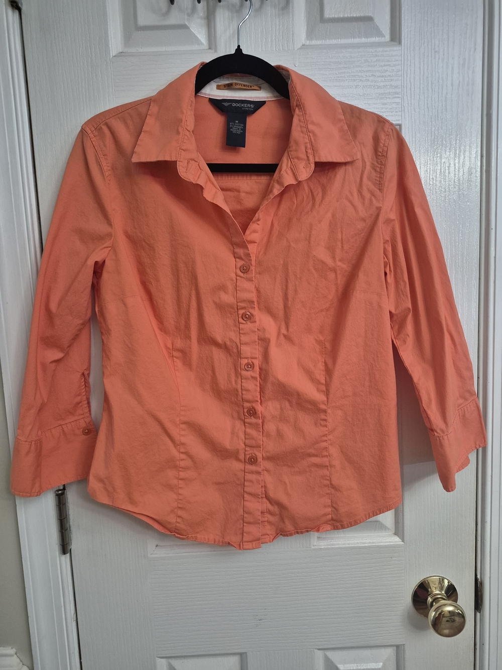 Dockers Women's Orange Button-Down Shirt